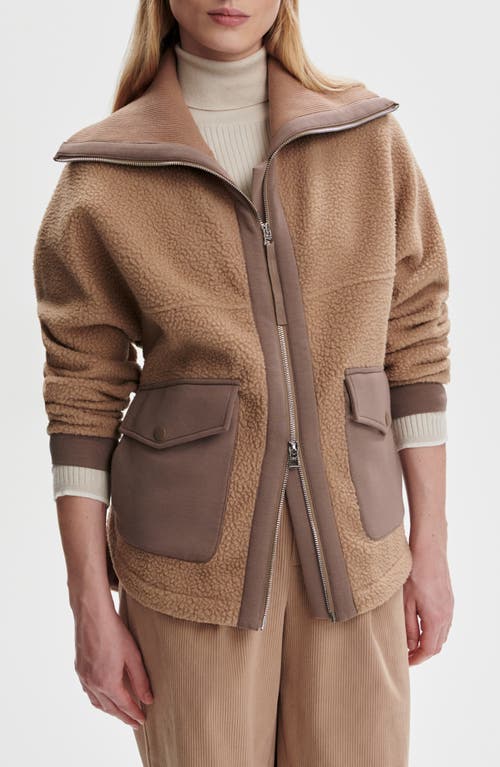 Varley Eleanor Patch Pocket Fleece Jacket In Orange