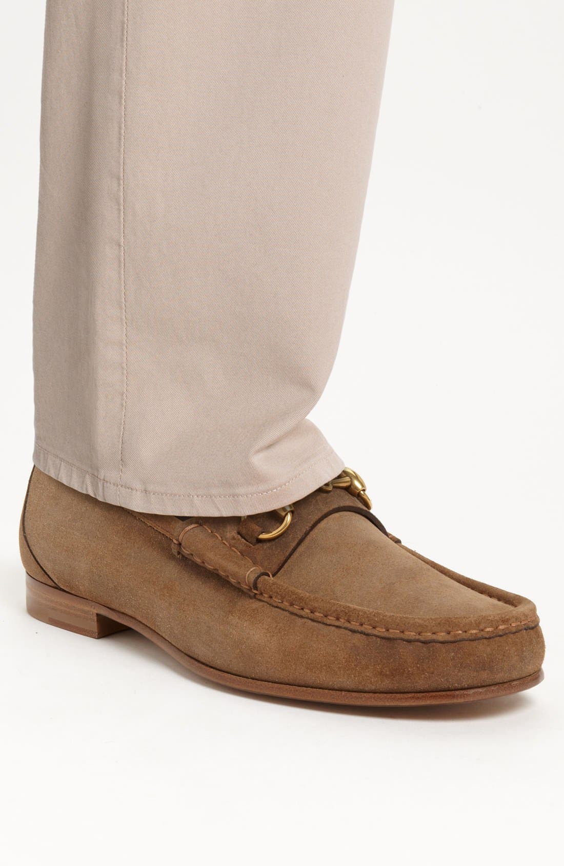 Gucci 'Roos' Suede Bit Loafer, Alternate, color, 