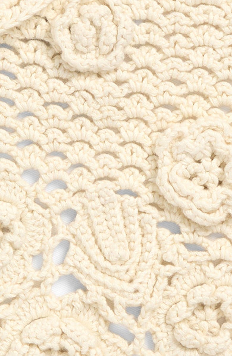 Ganni Crochet Head Scarf, Alternate, color, Egret