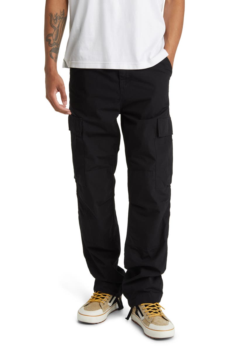 Carhartt Work In Progress Cotton Ripstop Cargo Pants, Main, color, Black Rinsed