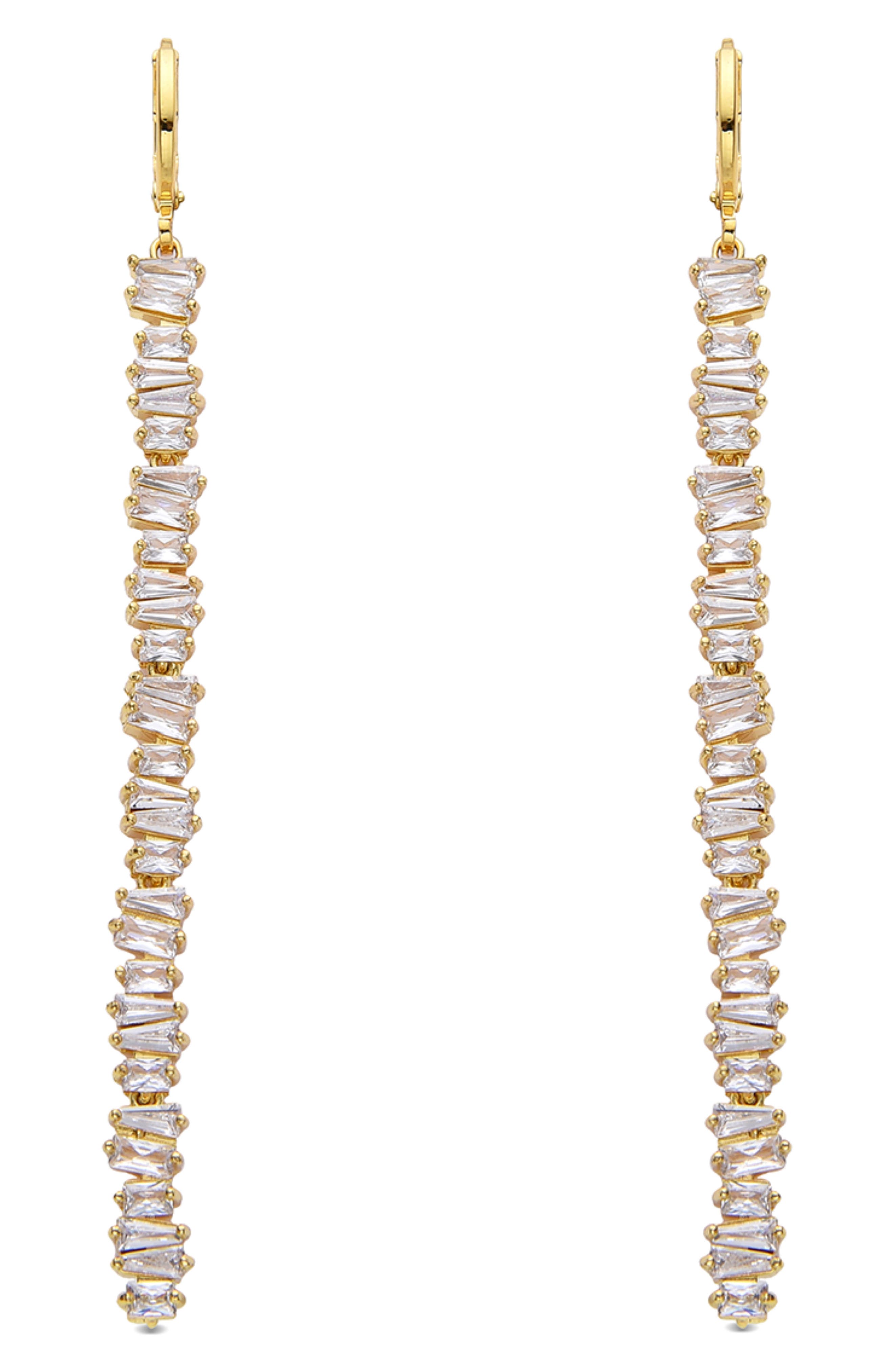 EYE CANDY LOS ANGELES Clara CZ Linear Drop Earrings