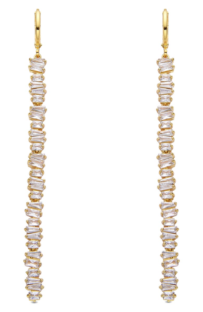 EYE CANDY LOS ANGELES Clara CZ Linear Drop Earrings, Main, color, Gold