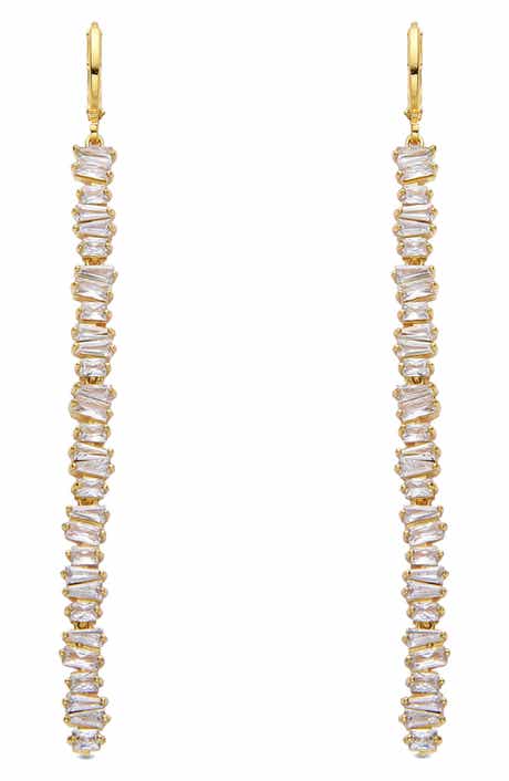 EYE CANDY LOS ANGELES Clara CZ Linear Drop Earrings