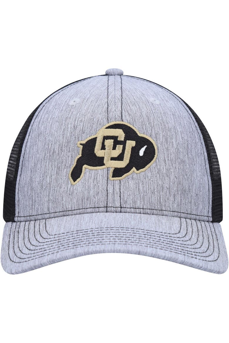 Men's Ahead Charcoal/Black Colorado Buffaloes Brant Trucker Adjustable Hat, Alternate, color, Charcoal