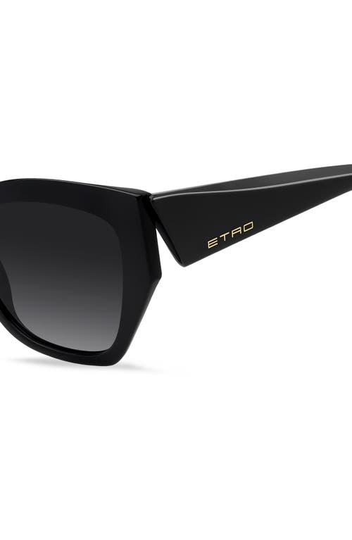 Etro 55mm Rectangular Cat Eye Sunglasses In Black