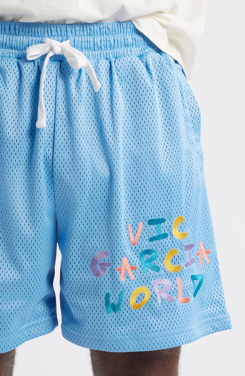 VIC GARCIA WORLD Drip Nylon Mesh Shorts, Alternate, color, Royal