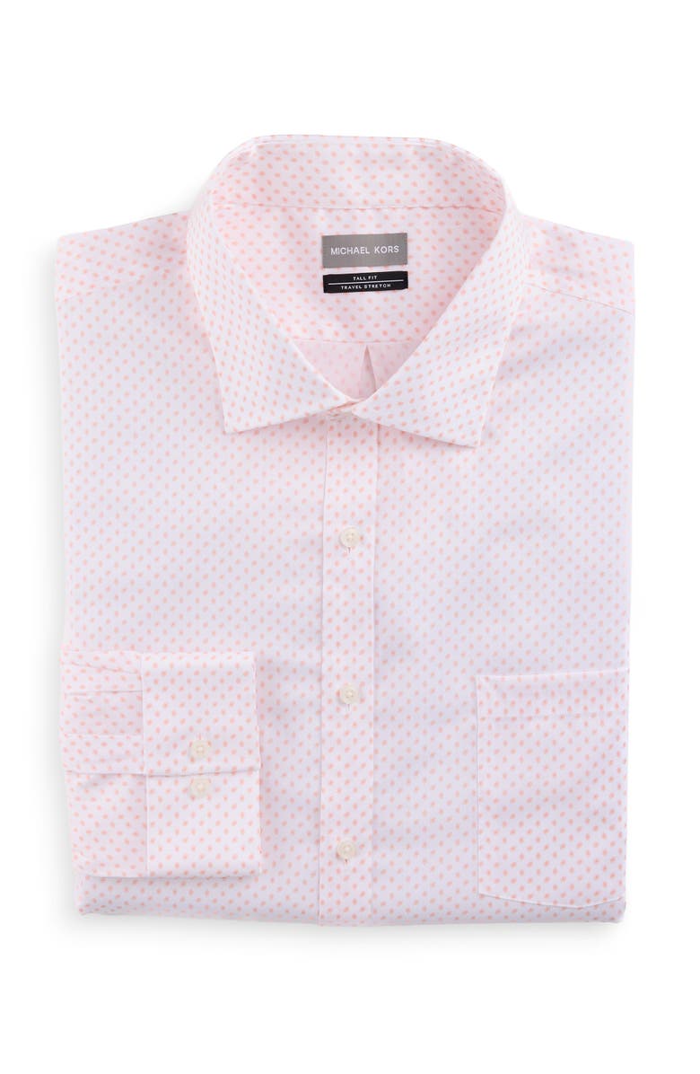 Michael Kors Big & Tall Mini Geometric Print Performance Dress Shirt, Main, color, Dusty Peach