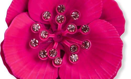 Saachi Crystal Flower Earrings In Pink