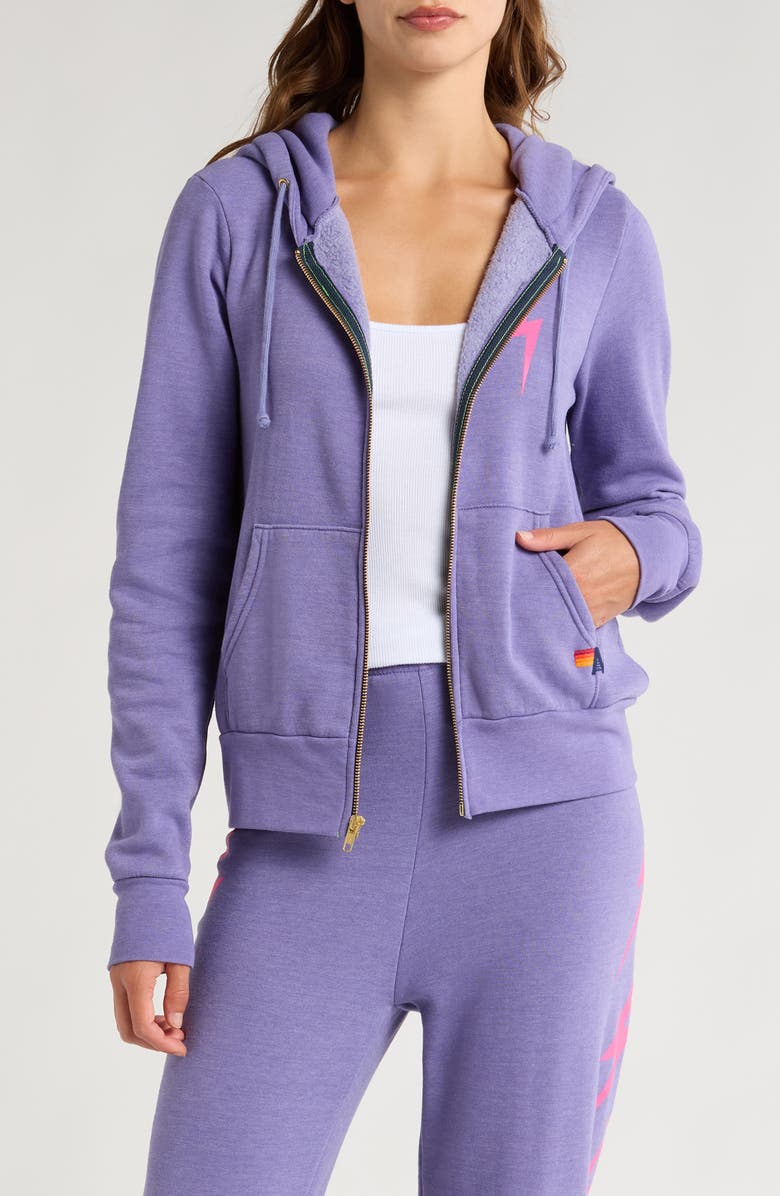 Aviator Nation Bolt Z Hoodie, Main, color, Lavender/ Neon Pink