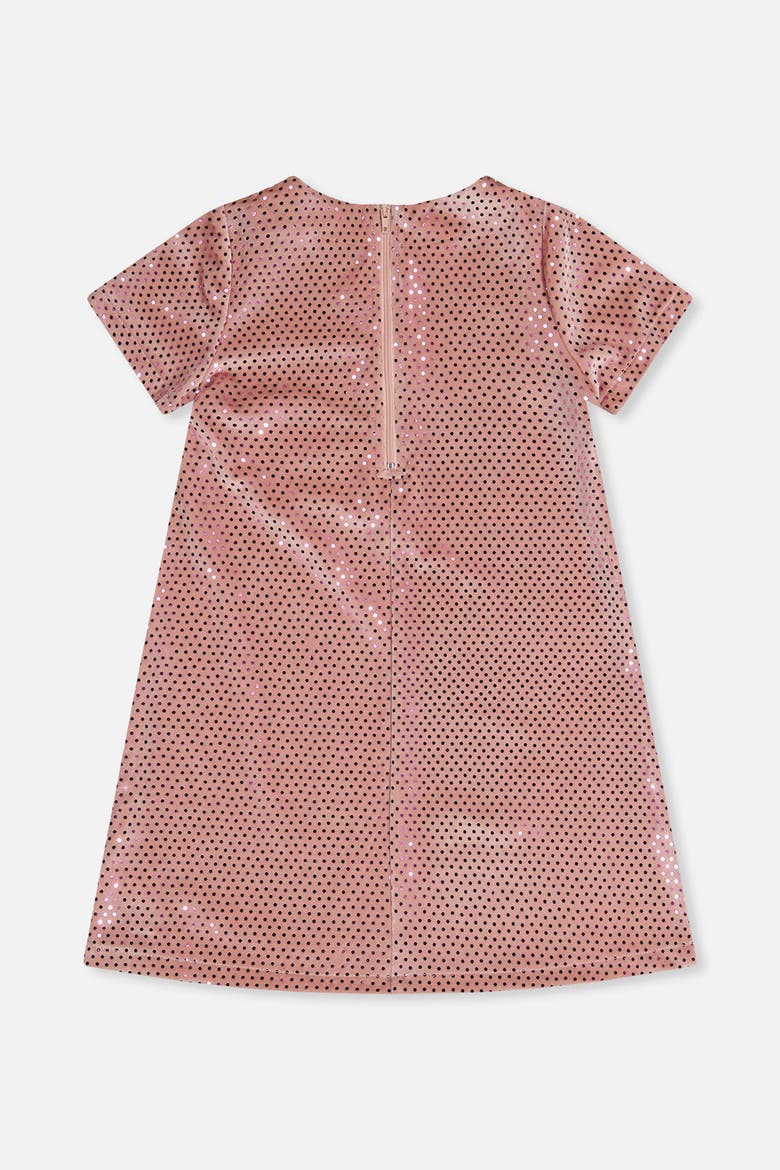 Short Sleeve Sparkle Velour A-Line Dress, Alternate, color, Pink