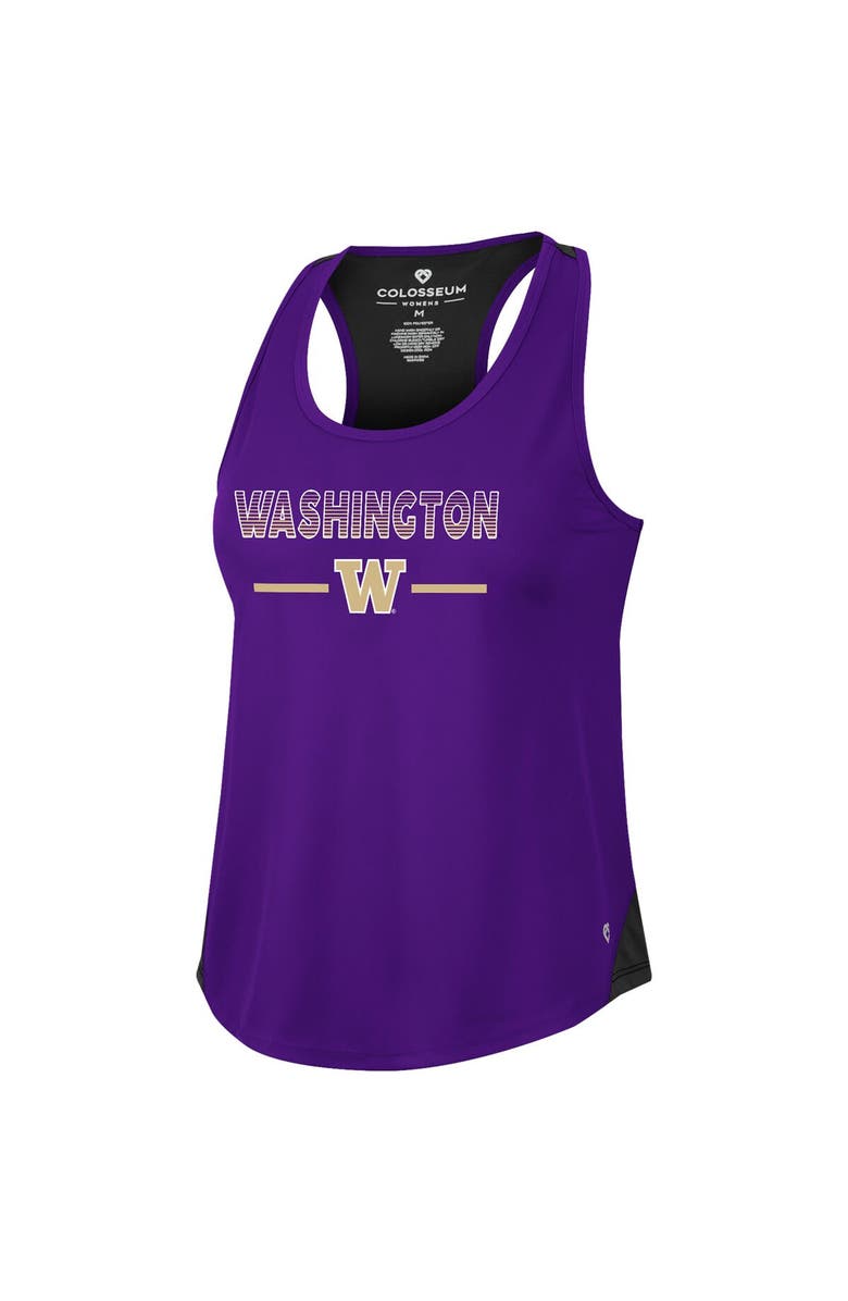 COLOSSEUM Women's Colosseum Purple Washington Huskies Sachs 2-Hit Scoop Neck Racerback Tank Top, Alternate, color,