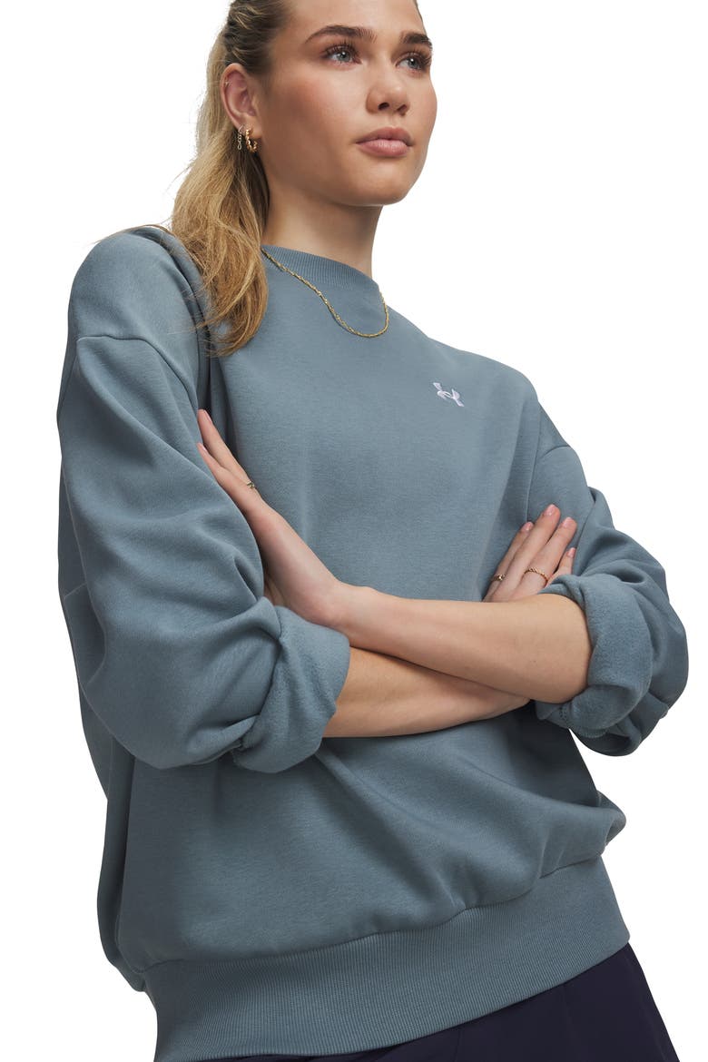 Rival Fleece Oversized Crewneck Sweatshirt, Alternate, color, JASPER BLUE