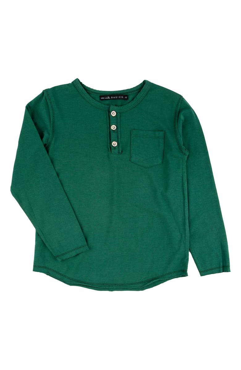 Miki Miette Kids' Buzz Long Sleeve Pocket Henley, Main, color, 
