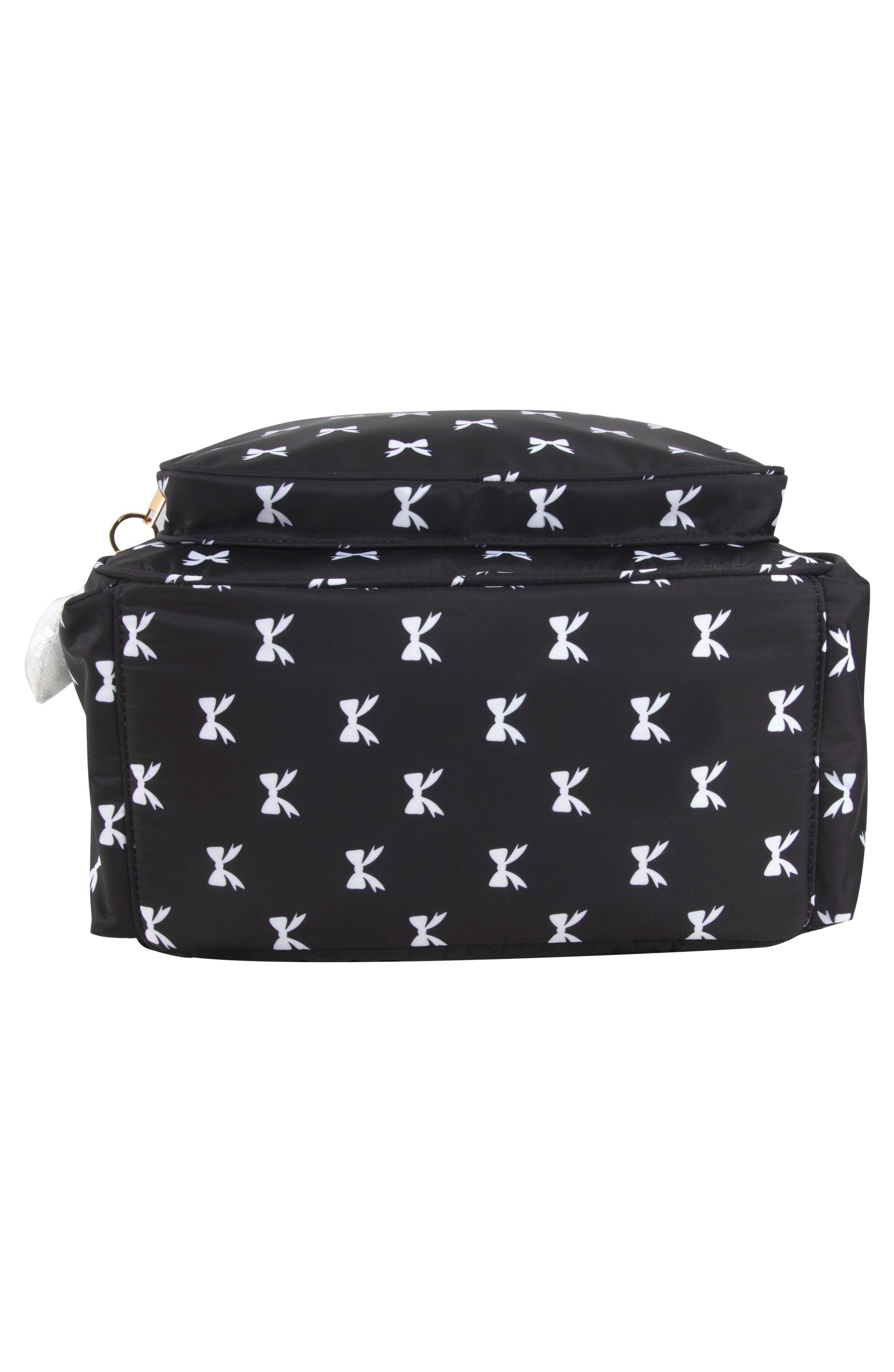 Jessica Simpson Bow Print Nylon Backpack, Alternate, color, Black
