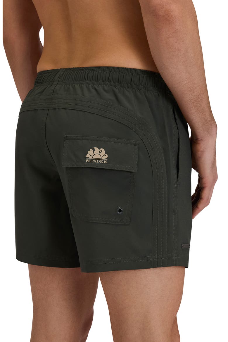 Solid Swim Trunks, Alternate, color, PINE