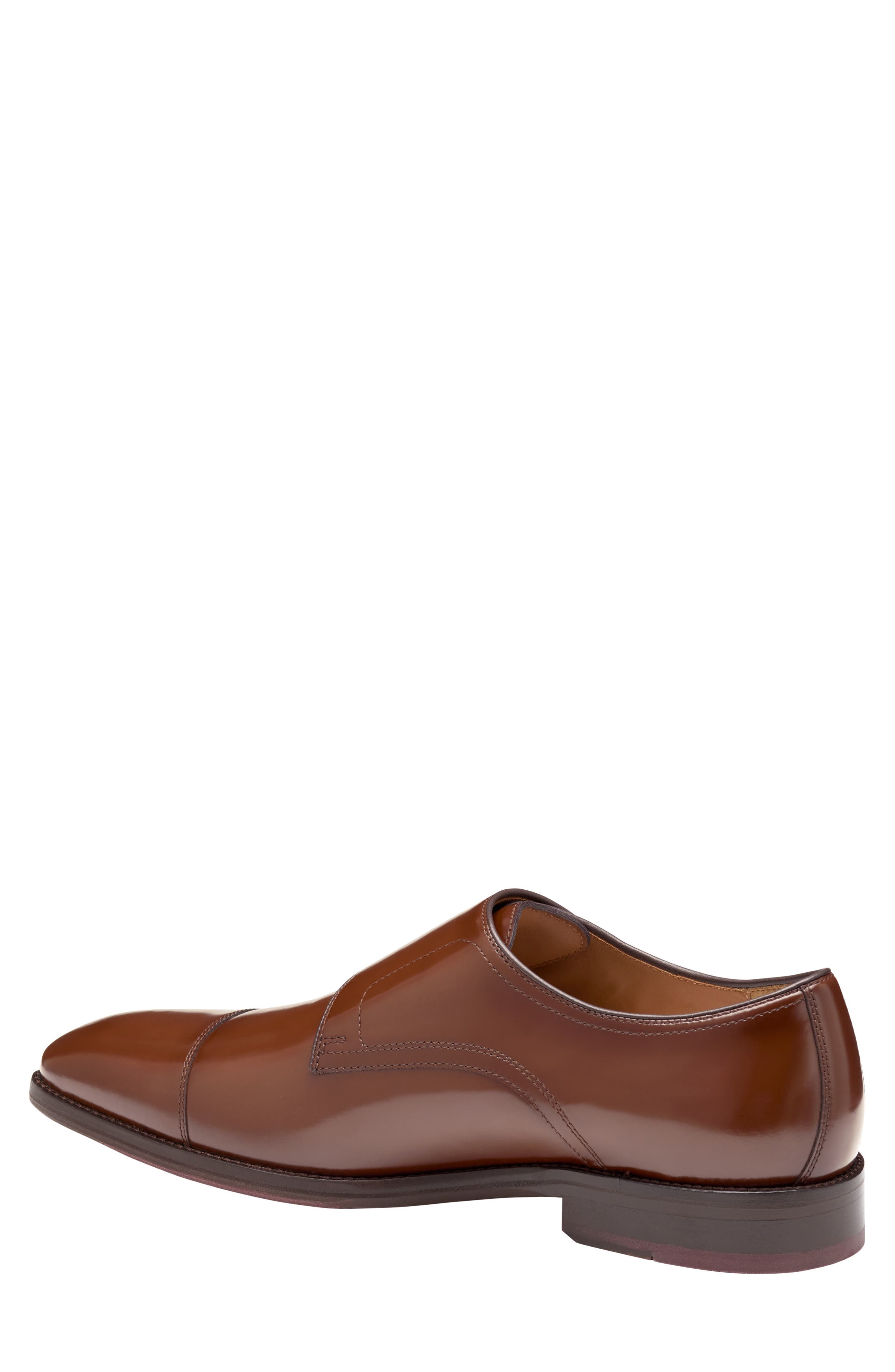 Johnston & Murphy Sullivan Cap Toe Double Monk Strap Shoe, Alternate, color, Brown Italian Calfskin