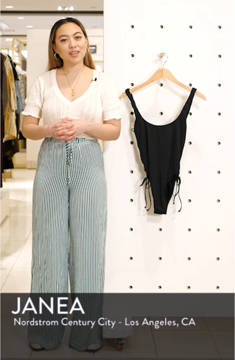 Solids Lace-up Side High-leg One Piece, sales video thumbnail