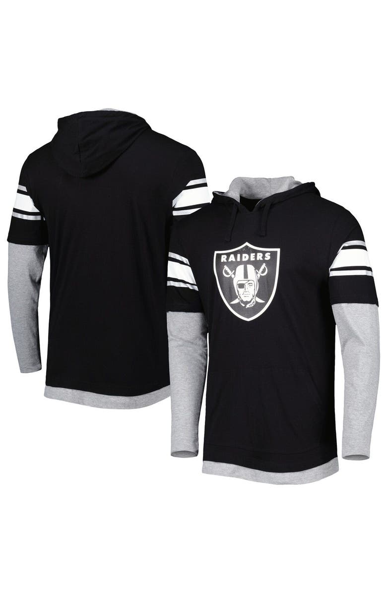New Era Men's New Era Black Las Vegas Raiders Long Sleeve Hoodie T-Shirt, Alternate, color, 
