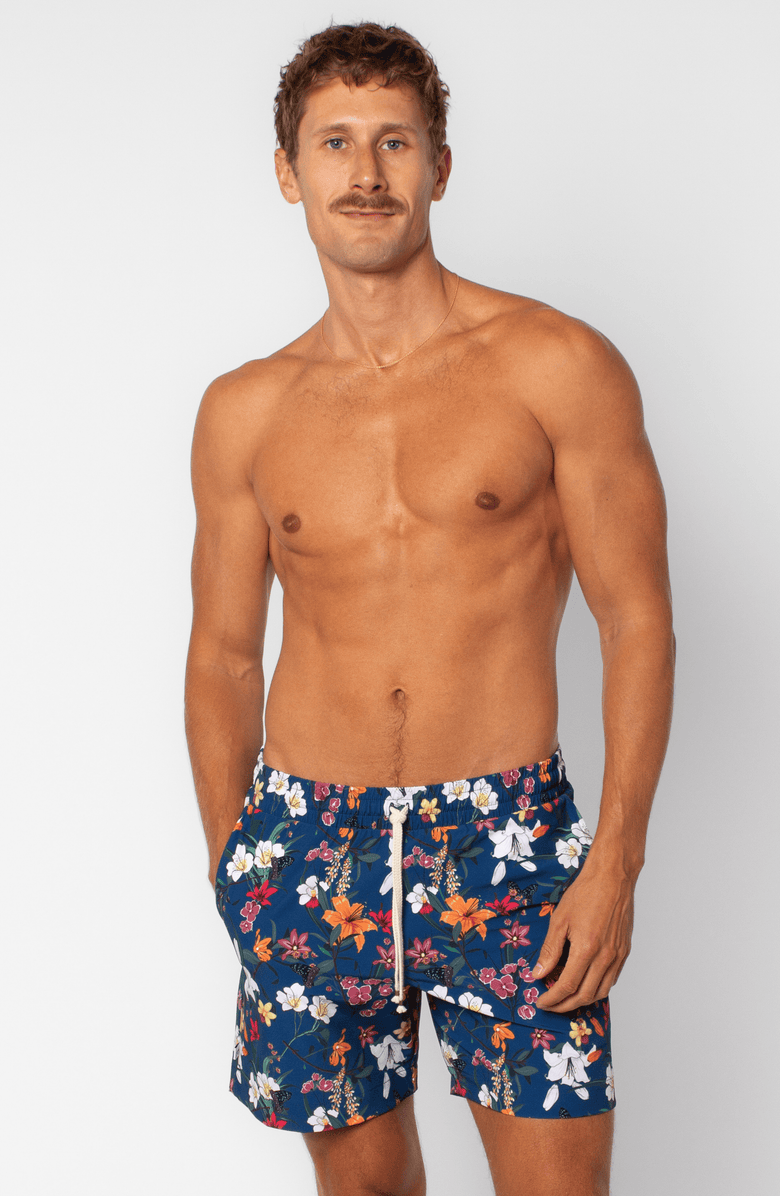 LEISURE LAB Coastal Bloom Swim Trunk, Alternate, color, Costal