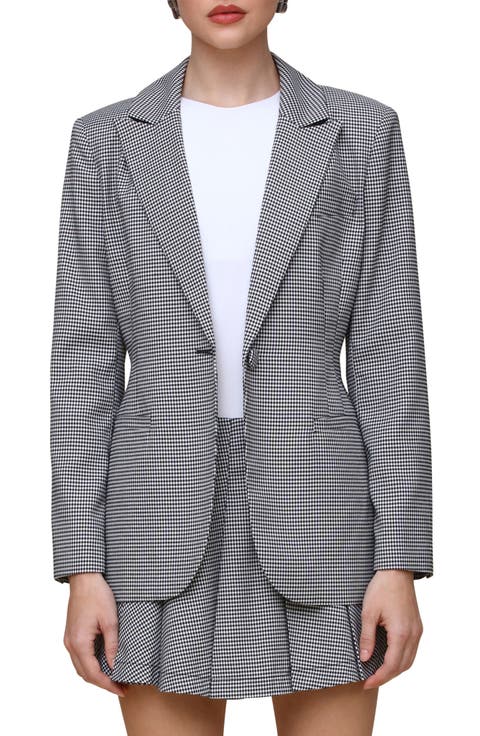 Gingham Fitted Blazer