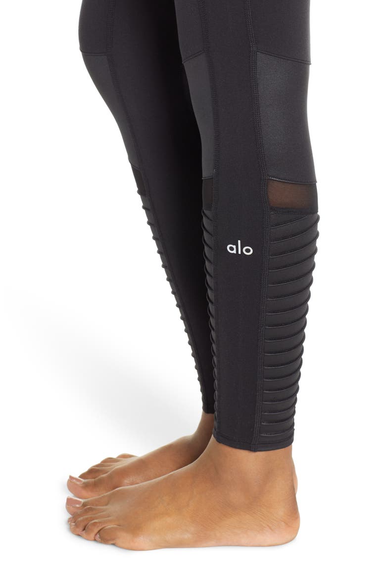 High Waist Moto 7/8 Leggings, Alternate, color, BLACK