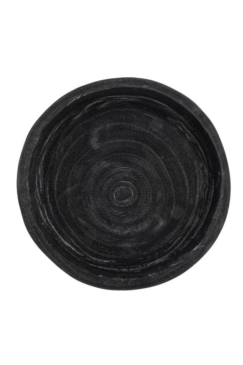 Paulownia Wood Pedestal Tray, Alternate, color, Black