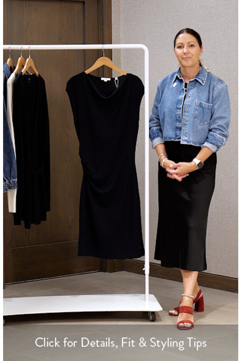 Cowl Neck Side Ruched Knit Dress video