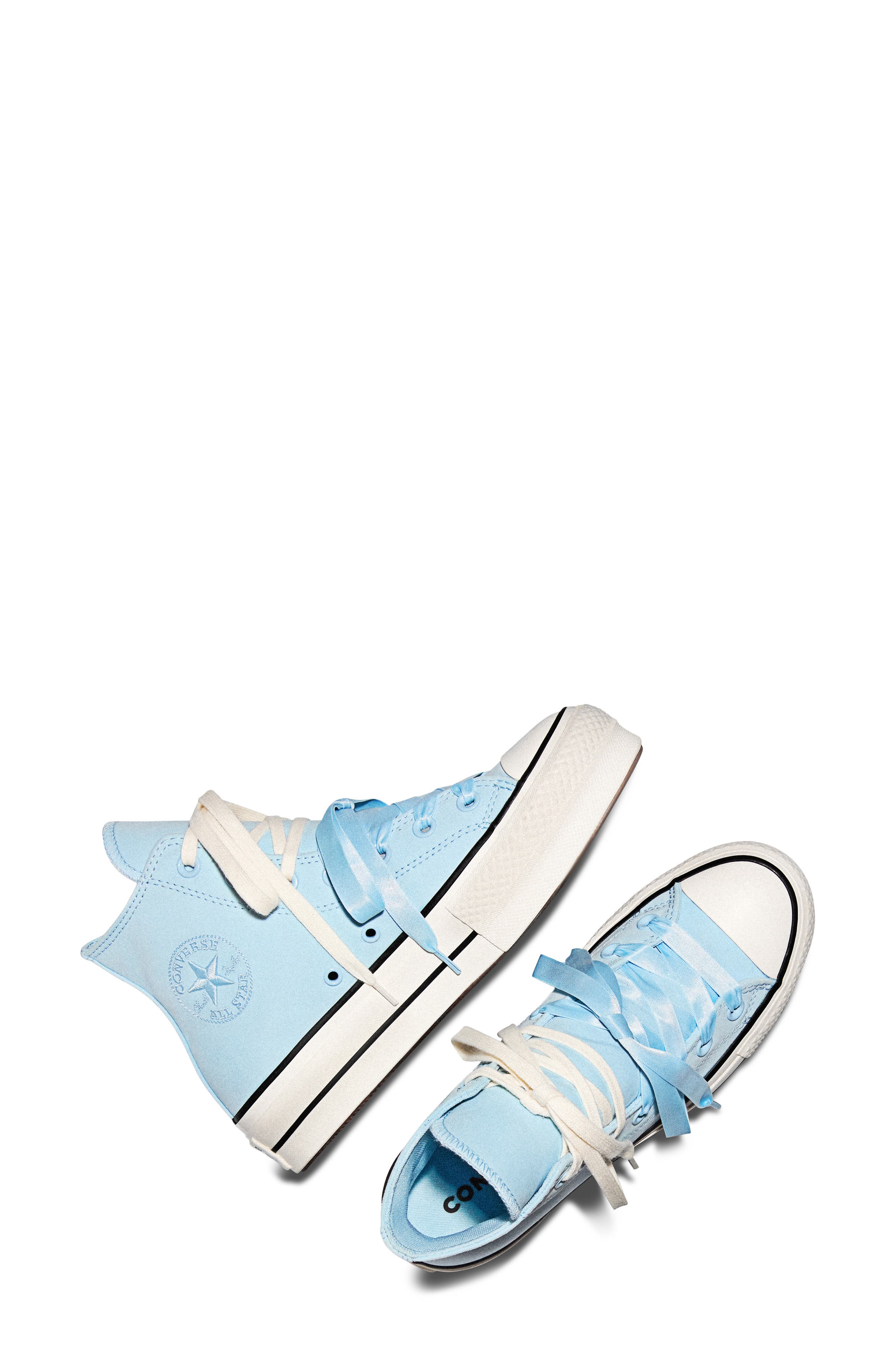 Chuck Taylor All Star Lift Peached High Top Sneaker, Alternate, color, CLEAR SKIES/ EGRET/ BLACK
