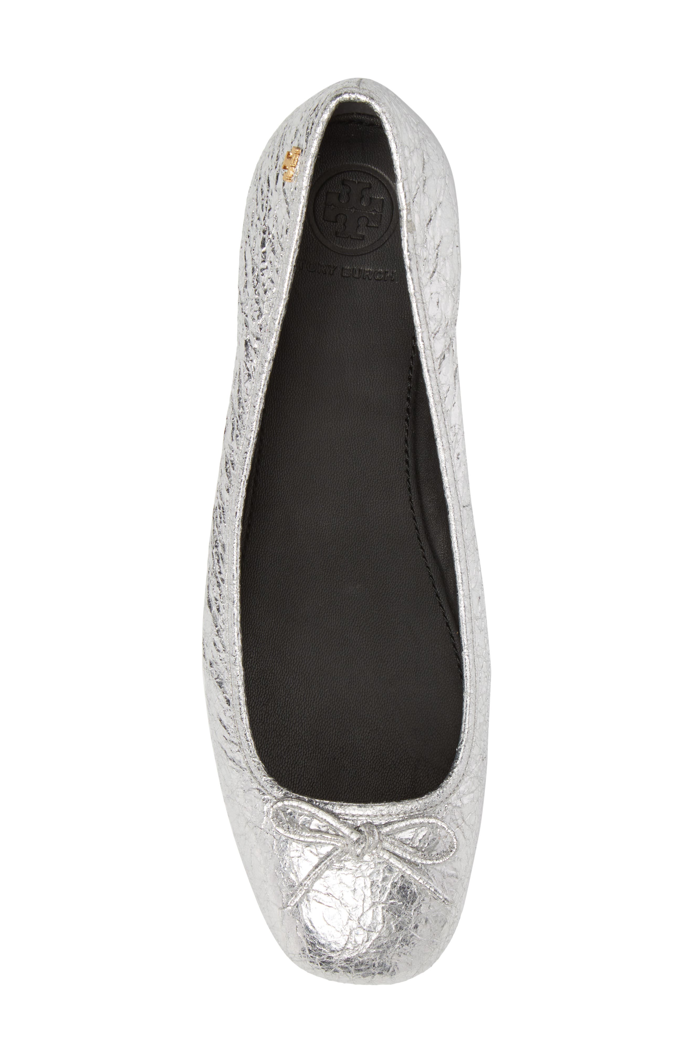 Laila Driver Ballet Flat, Alternate, color, SILVER/ PERFECT BLACK