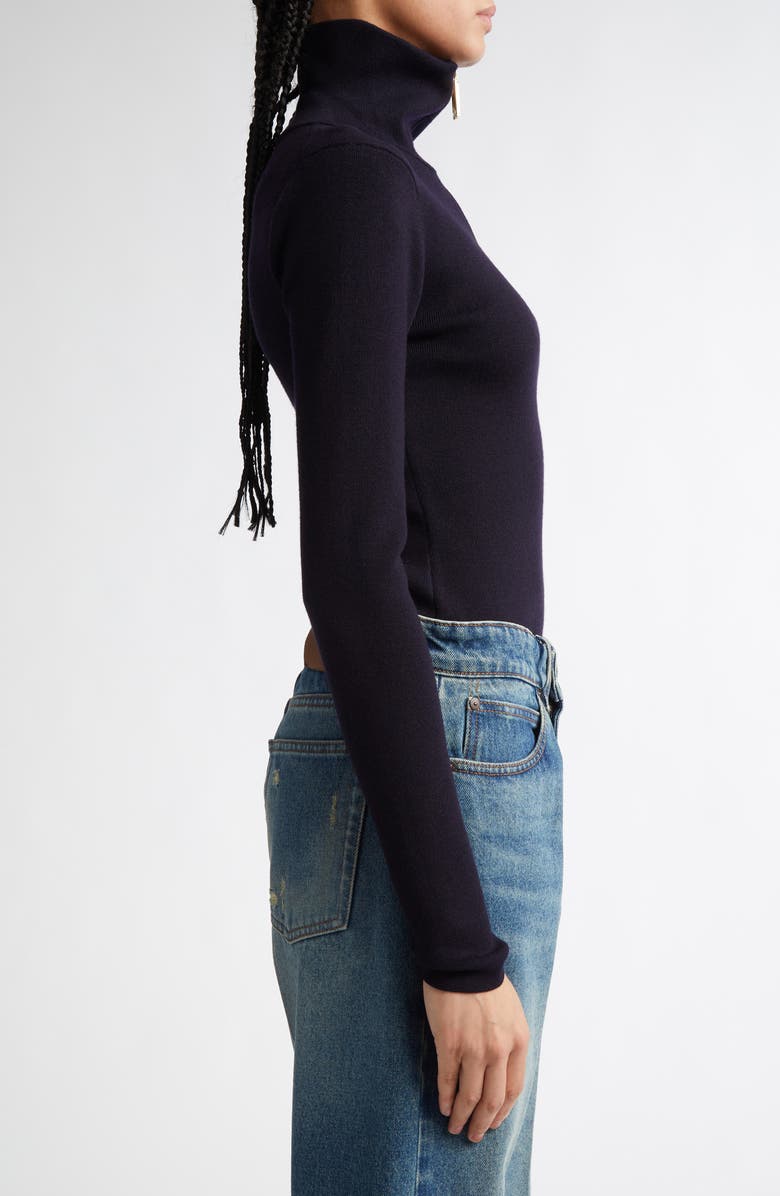 Victoria Beckham Merino Wool Blend Half Zip Sweater, Alternate, color, 