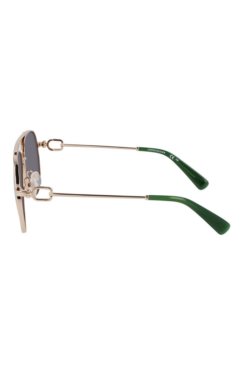 Foulonn 58mm Aviator Sunglasses, Alternate, color, GOLD/GREEN