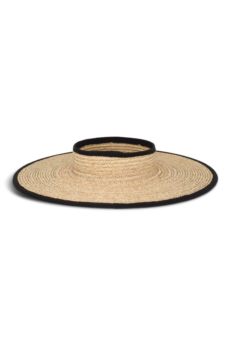 Ines Straw Visor, Alternate, color, NATURAL/ BLACK