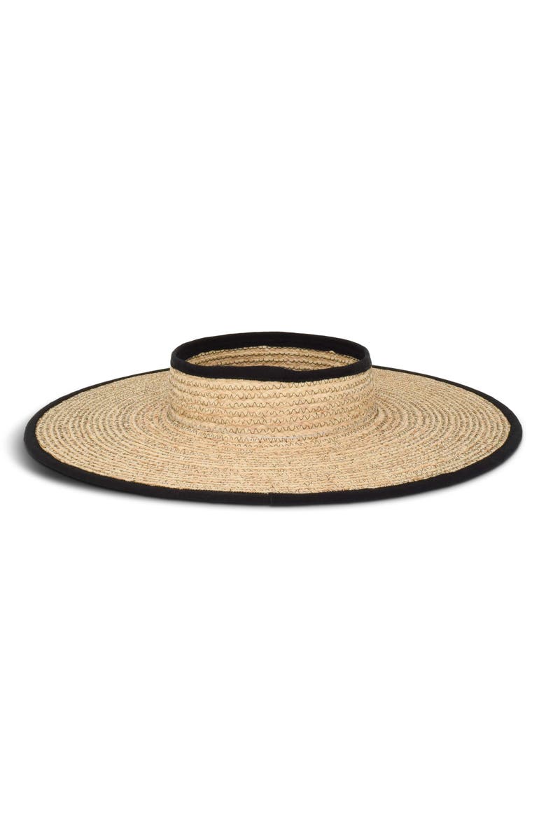 Gigi Burris Millinery Ines Straw Visor, Alternate, color, Natural/ Black