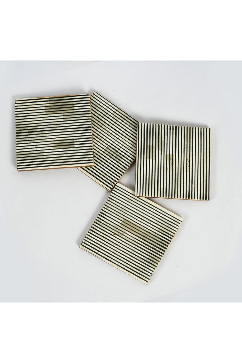 Pinstripe Inlay Coasters, Alternate, color, Pinstripe