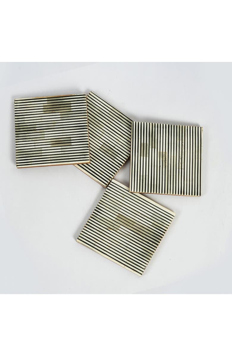 Mela Artisans Pinstripe Inlay Coasters, Alternate, color, Pinstripe