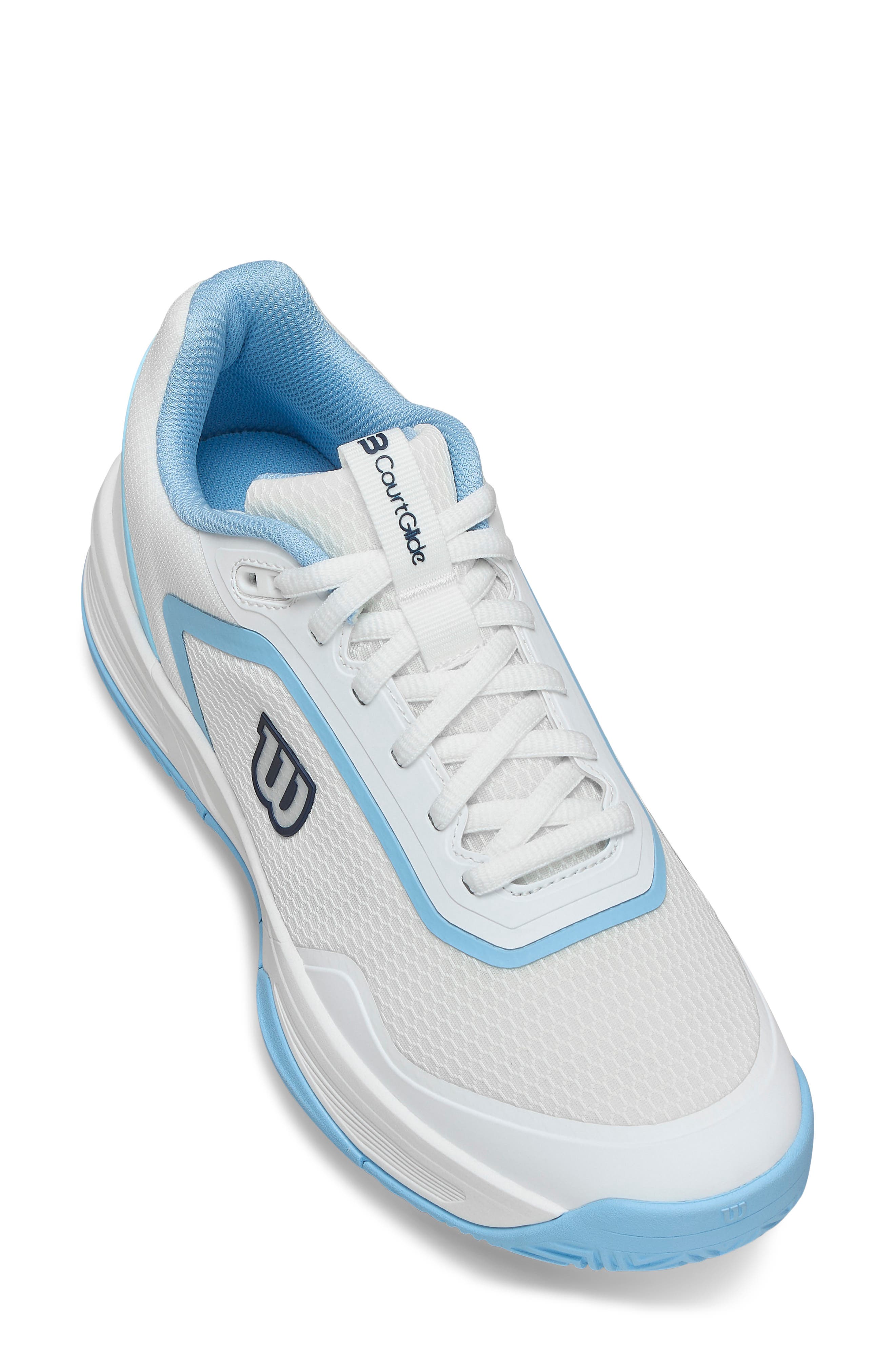 CourtGlide Tennis Sneaker, Main, color, WHITE/BLUE/NAVY BLAZER