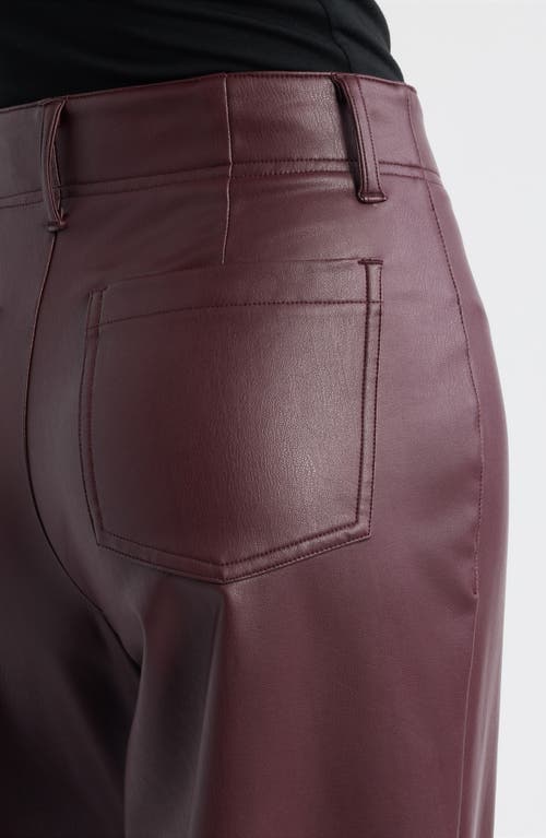 City Blues Pintuck Faux Leather Wide Leg Pants In Purple