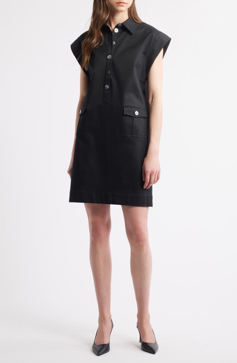 Ming Wang x Tanya Foster Utility Shift Dress, Main, color, 