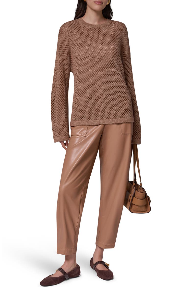 Metallic Open Stitch Sweater, Alternate, color, CAMEL