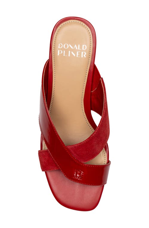 Donald Pliner Mule Kitten Heel Sandal In Red