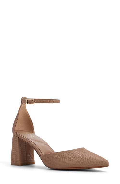 Aldo Jan Ankle Strap Pointed Toe Pump In Brown