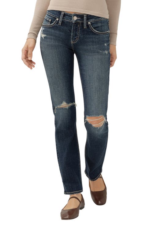 Britt Ripped Low Rise Slim Straight Leg Jeans (Bonnie)
