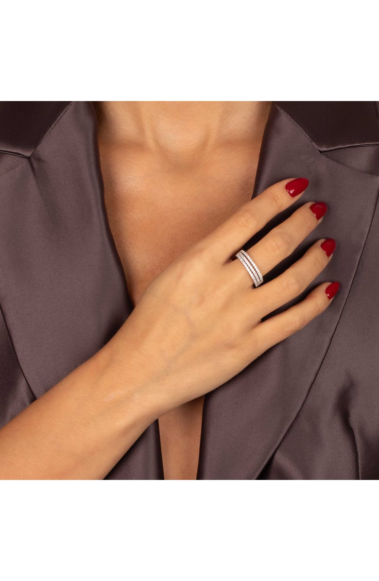 BY ADINA EDEN CZ Pavé Three-Stack Eternity Ring, Alternate, color, Silver