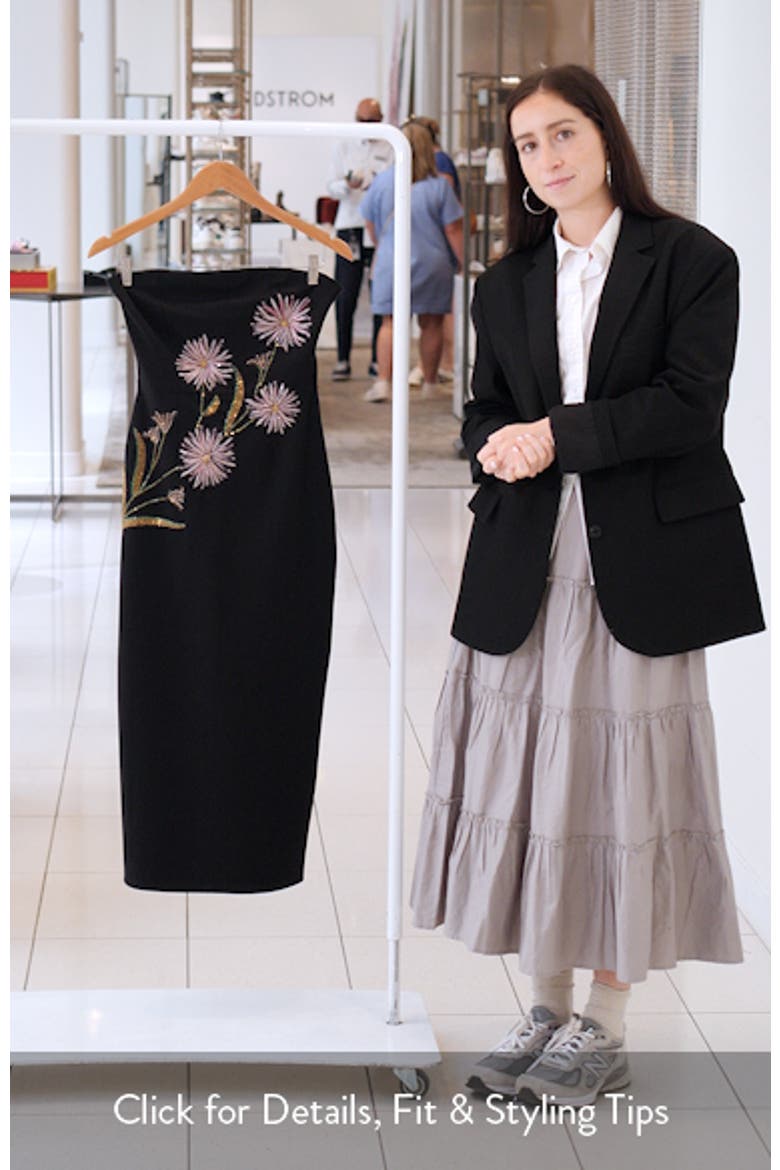 Brooke Floral Beaded Strapless Cocktail Dress video