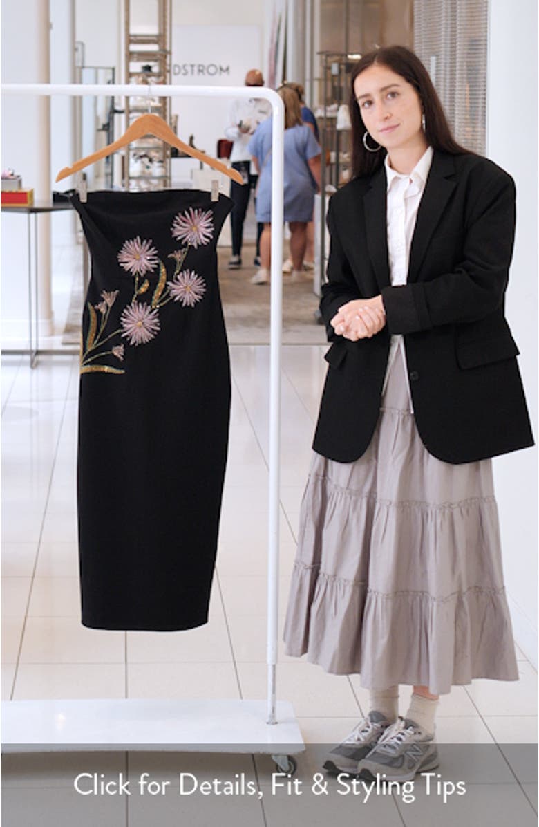 Brooke Floral Beaded Strapless Cocktail Dress, sales video thumbnail