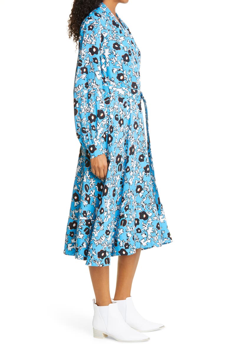 Stine Goya Reflection Abstract Floral Long Sleeve Wrap Dress, Alternate, color, 