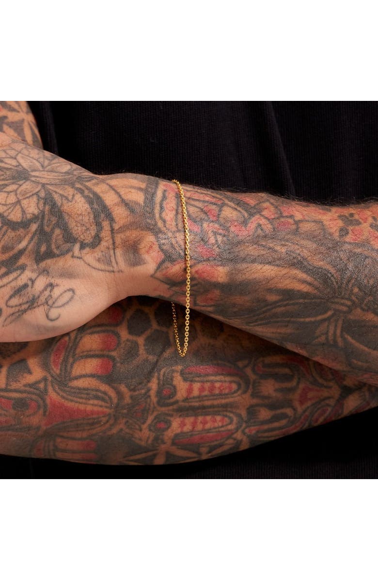 7879 Wide Diamond Cut Cable Chain Bracelet, Alternate, color, Gold 24K