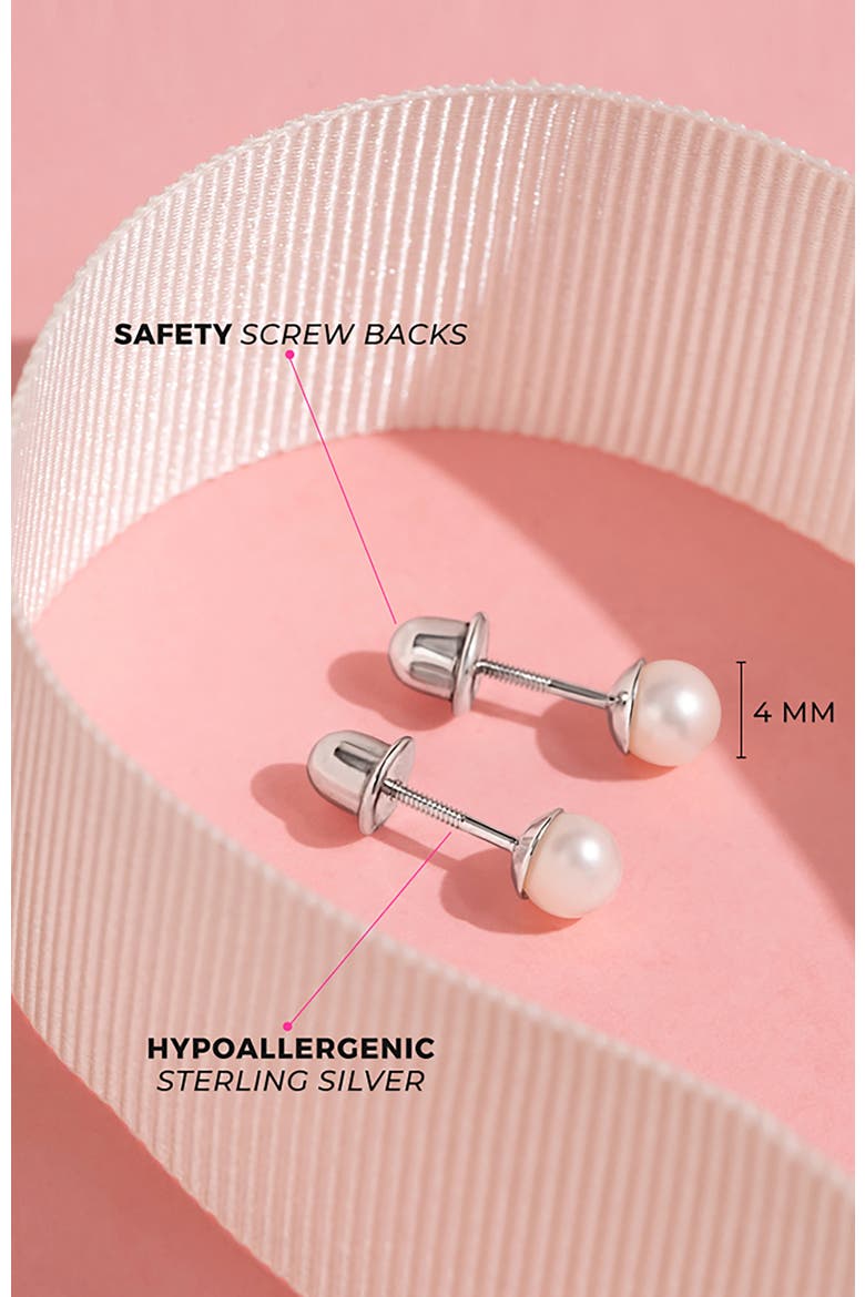 Classic Simulated Pearl Earrings, Alternate, color, White