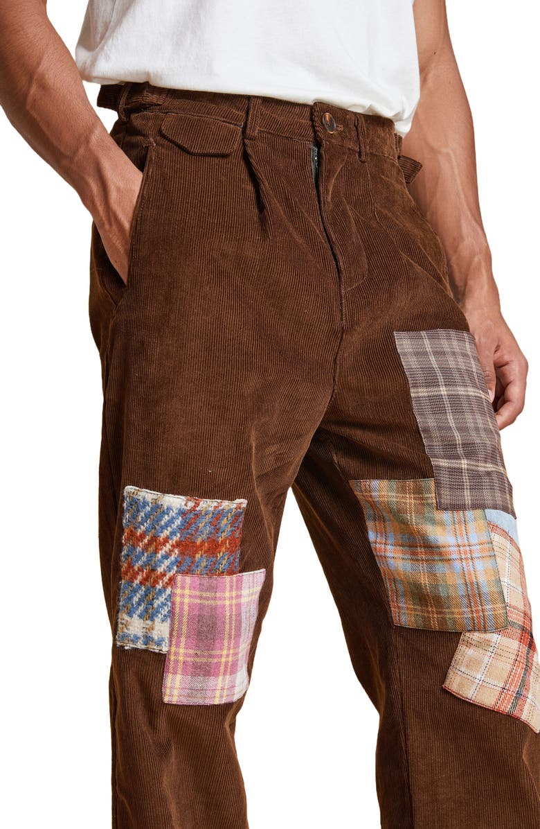 FOUND Patchwork Detail Corduroy Pants, Alternate, color,