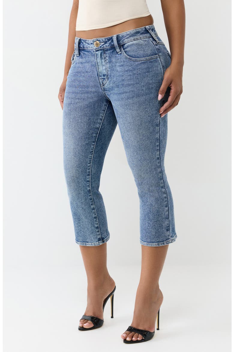 Flare Flap Pocket Capri Jeans, Alternate, color, MEDIUM AVENTURINE BLUE WASH